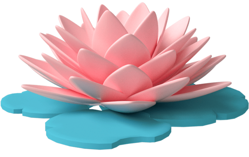 元素C4D立体粉色唯美花灯