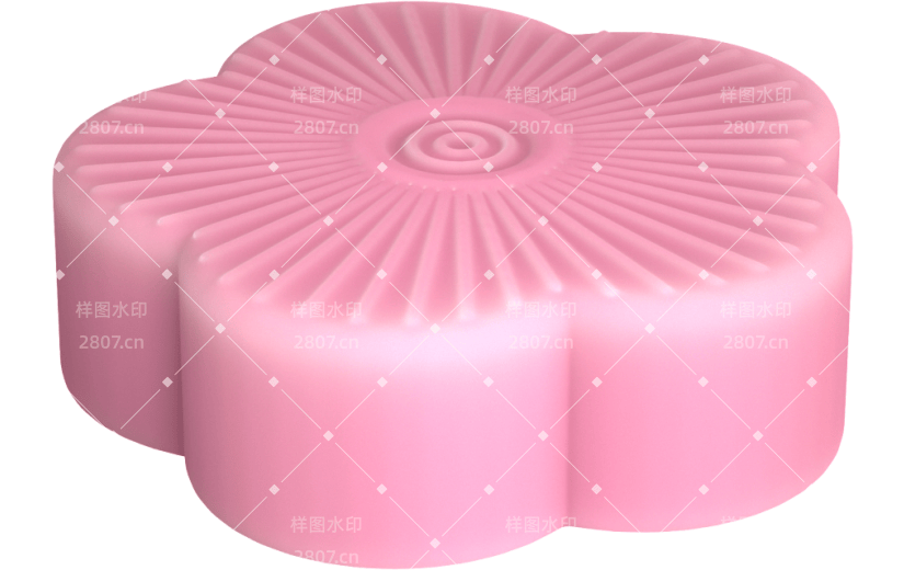 3d创意粉色中秋花朵月饼