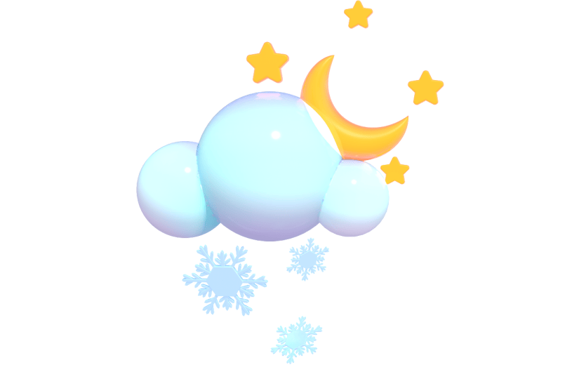 元素卡通3D下雪天气