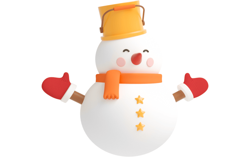 元素C4D立体白色卡通雪人