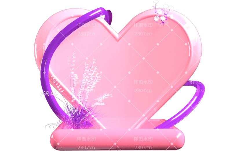C4D3D立体七夕活动促销框质感元素