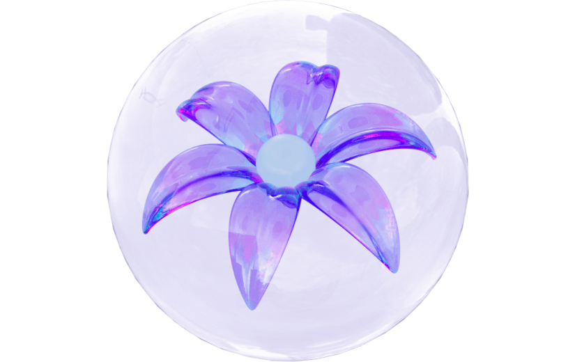 元素3D创意泡泡镭射花朵