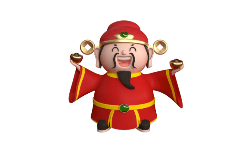 个性定制卡通风新年喜庆财神人物C4D元素