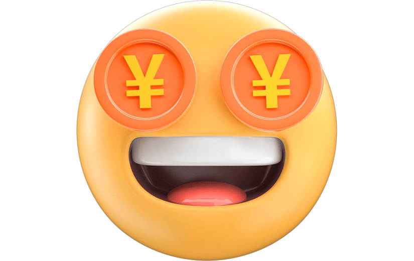 简约风表情包钱币3D元素