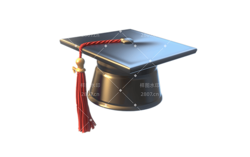 3D风格毕业季学士帽宣传3D素材