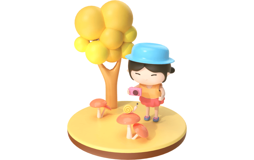 元素3D立体秋天采风拍照