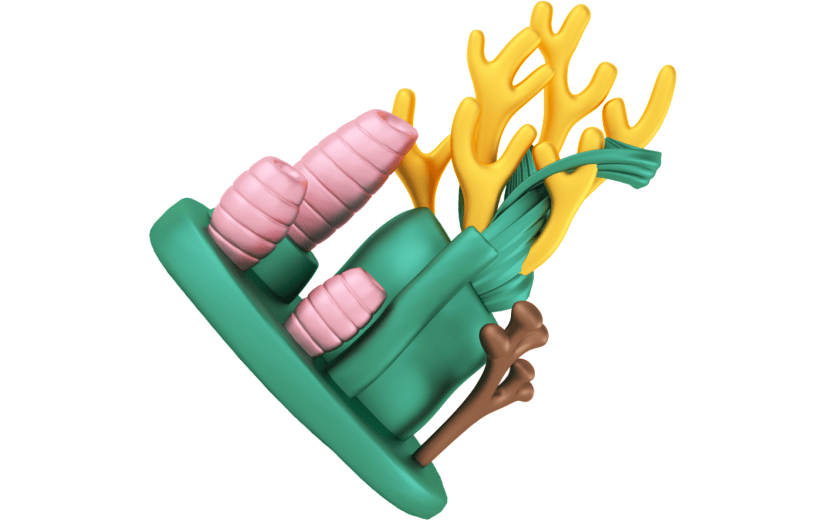 创意3d立体创意珊瑚元素