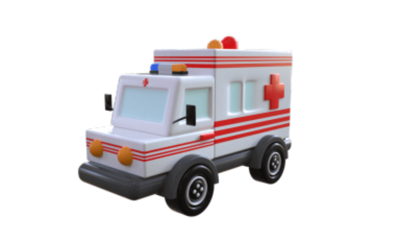 C4D交通工具卡通救护车