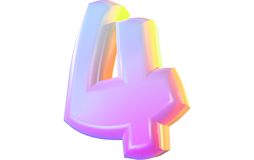 渐变风数字4立体3D元素