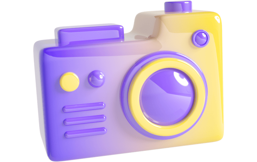 元素C4D立体蓝色卡通照相机