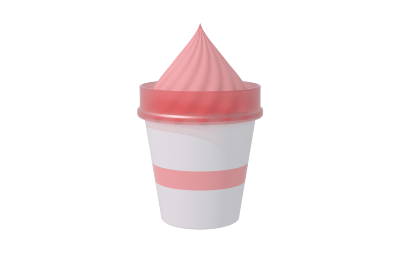 3D元素雪糕可爱粉色冰淇淋快餐C4D模型