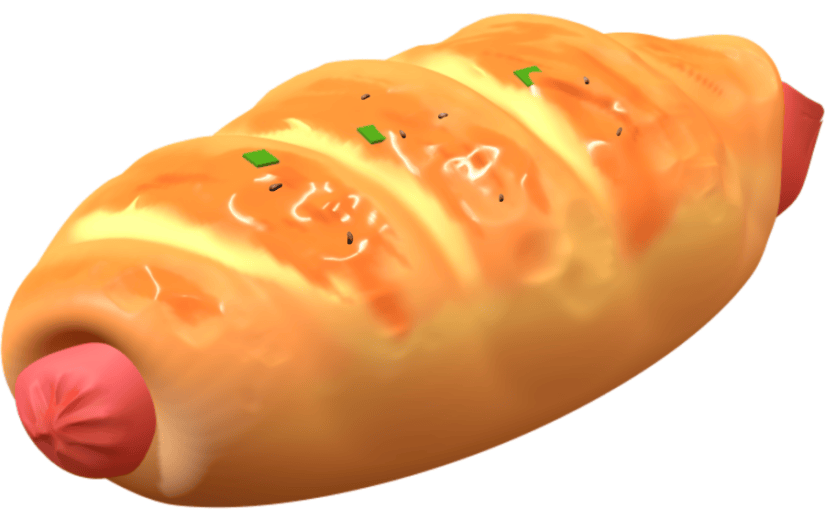 3D立体香肠面包