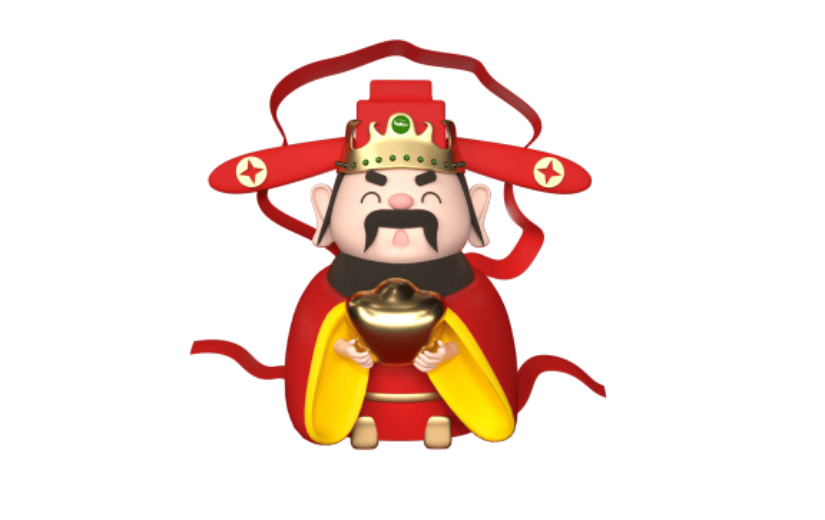 个性定制卡通风格喜庆财神主题C4D元素