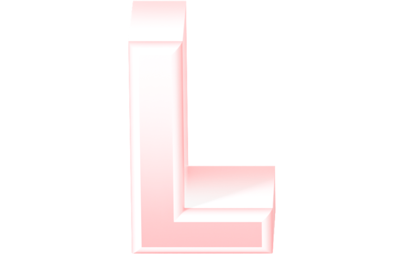 元素3D立体艺术字L