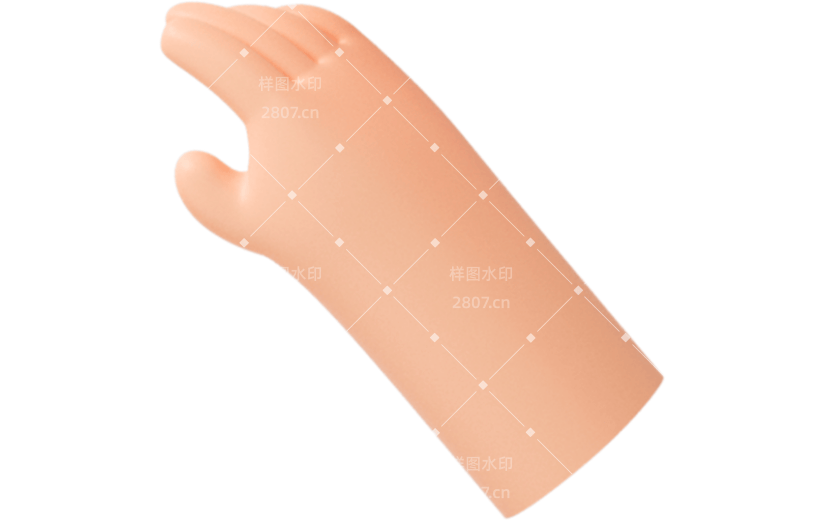 元素C4D立体粉色卡通拿取手势