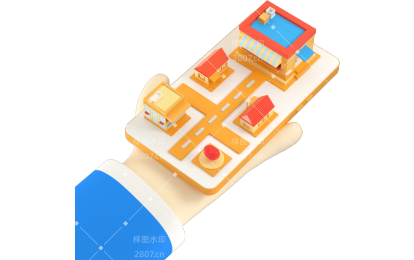 元素3D电商装饰物卡通掌上看店