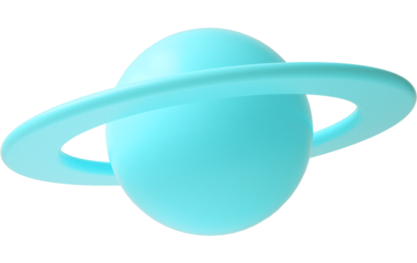 元素C4D立体蓝色卡通星球漂浮装饰