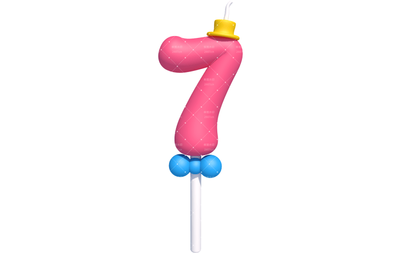 元素卡通3D数字生日蜡烛