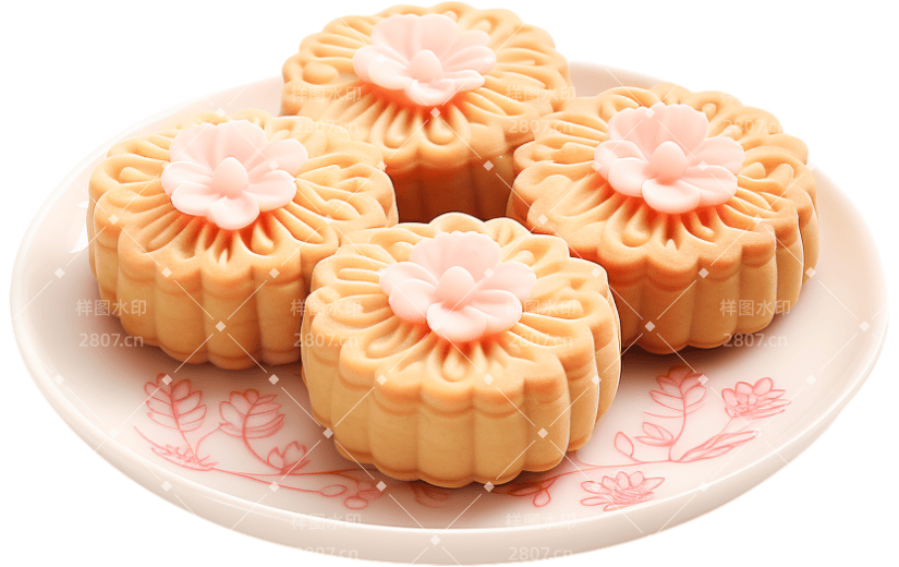 元素3D立体一盘月饼