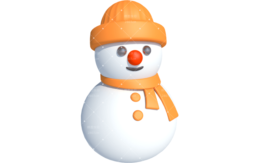元素卡通3D圣诞雪人