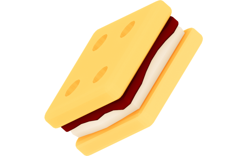 卡通可爱夹心饼干3D素材