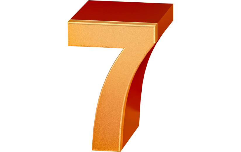 元素3D立体金色数字7