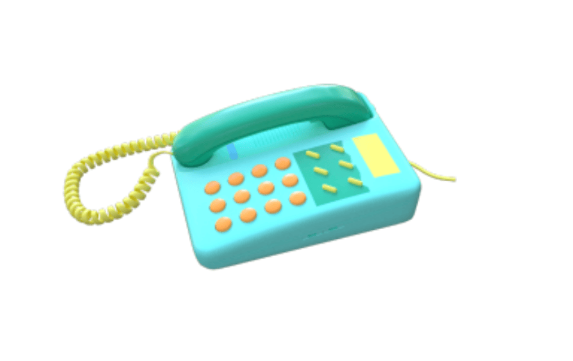 C4D日常元素卡通座机电话
