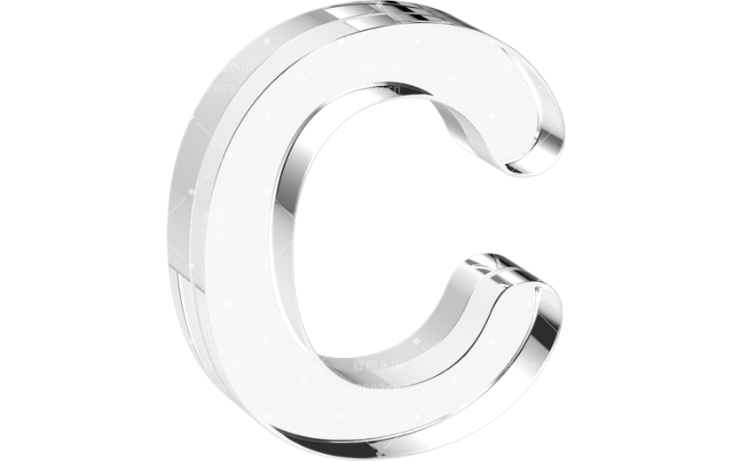 水晶3d立体数字字母c系列透明元素