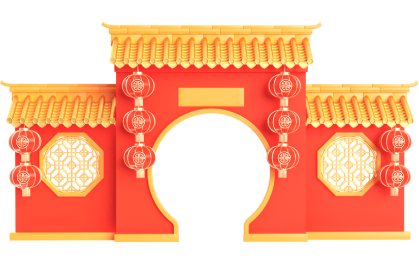 元素卡通3D门
