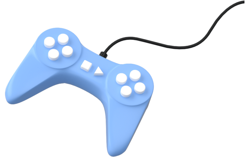 元素C4D卡通蓝紫色创意游戏机手柄