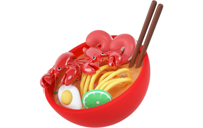 创意3d立体创意龙虾面元素