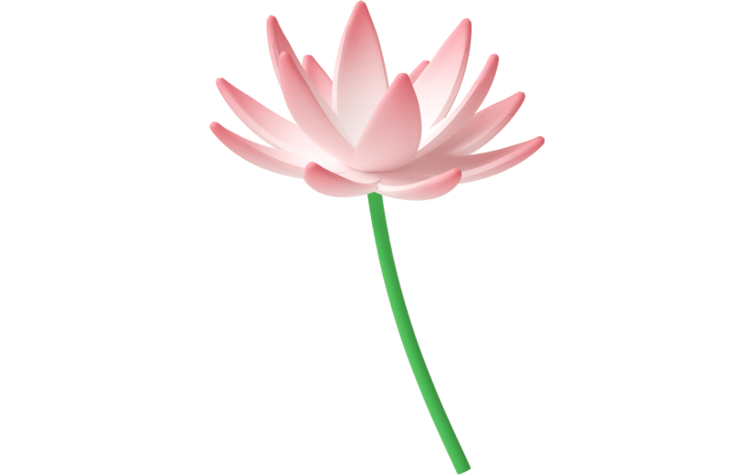 元素C4D立体粉色卡通荷花