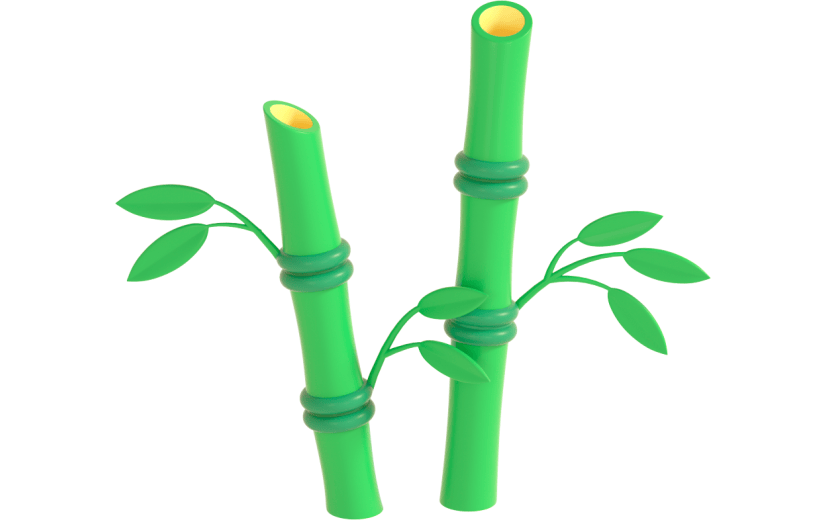 3d创意卡通竹子