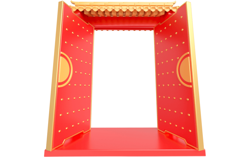 元素卡通3D门