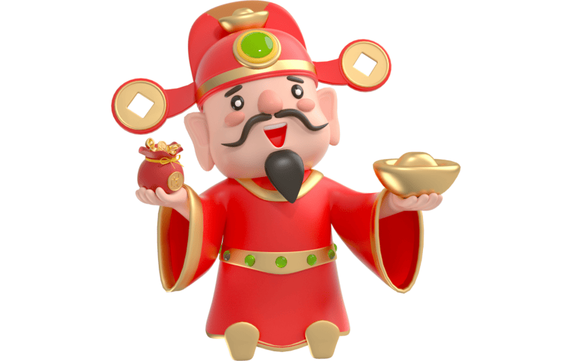 元素卡通3D新春财神