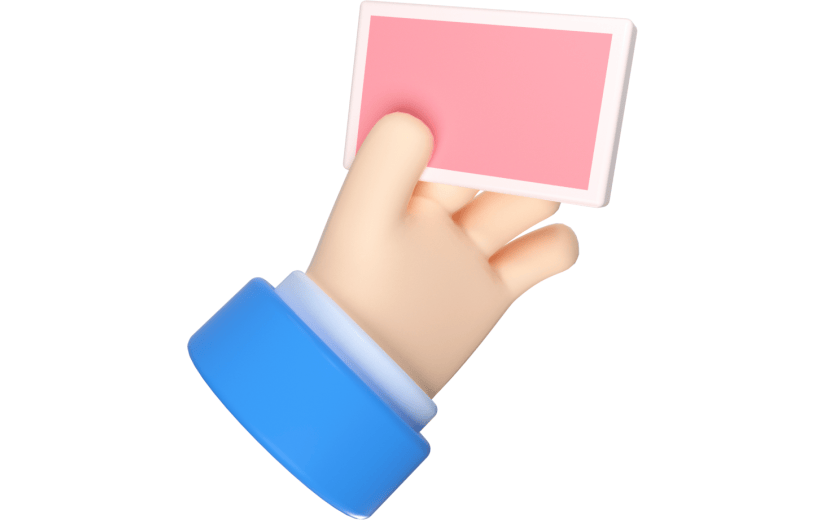 元素卡通3D手拿车票