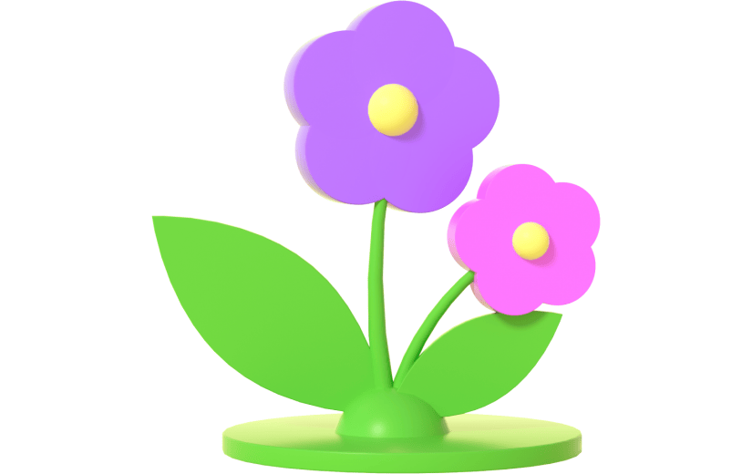 3d创意卡通小花