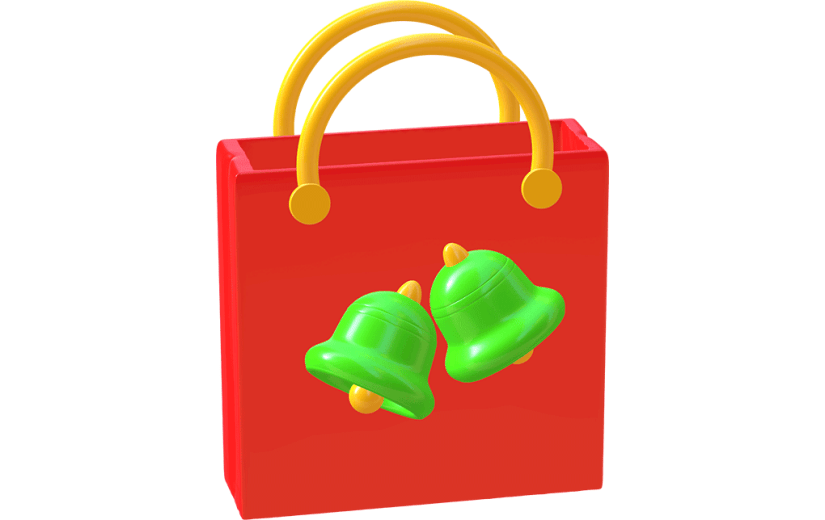 3D圣诞礼物袋3D元素