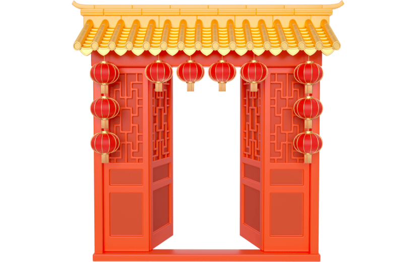 元素卡通3D古典门
