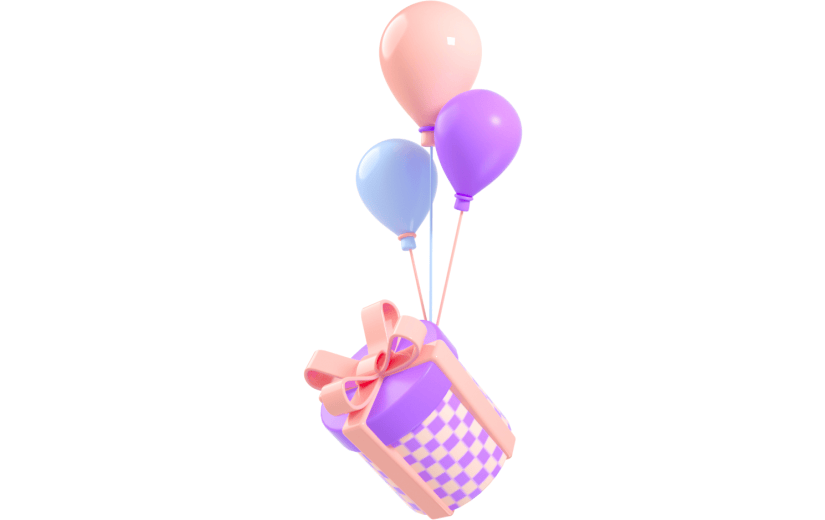 元素卡通3D创意礼物盒