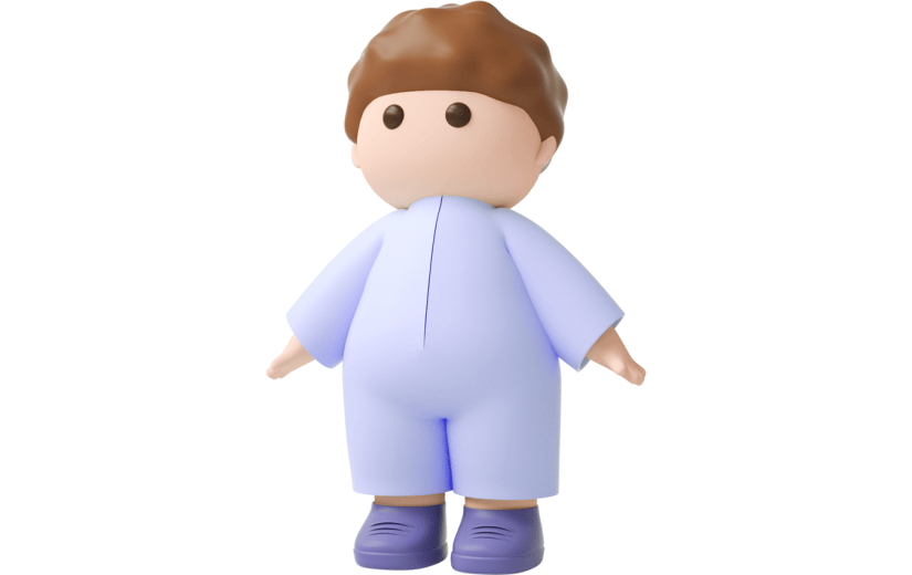 元素C4D立体蓝色卡通男孩