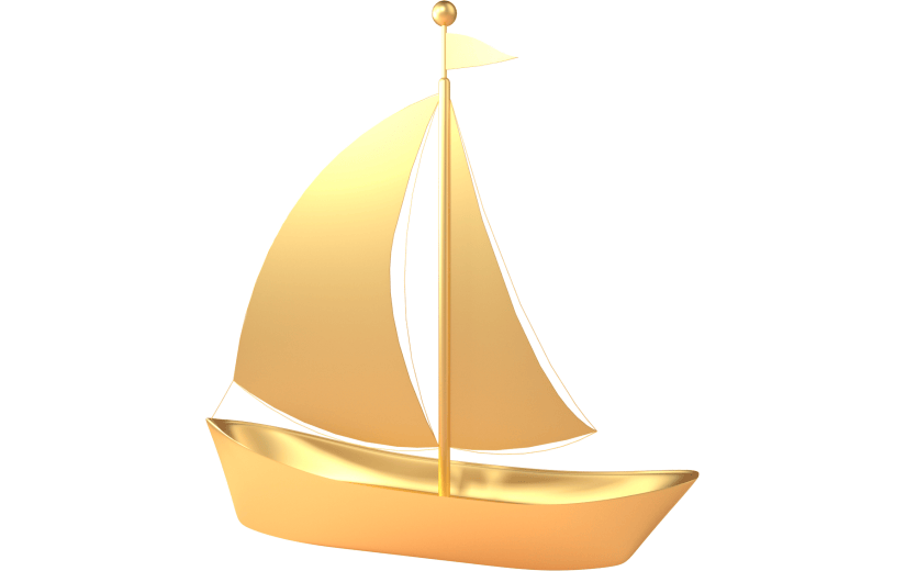 3d建党节元素金色帆船