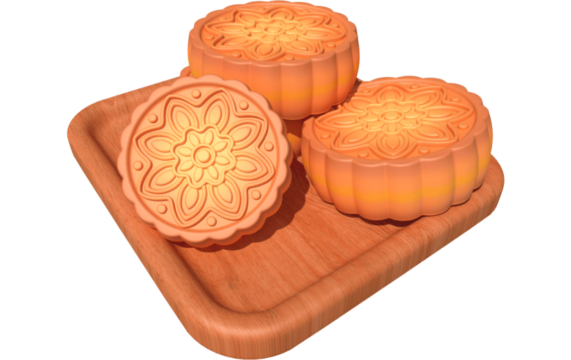 元素卡通3D中秋节月饼