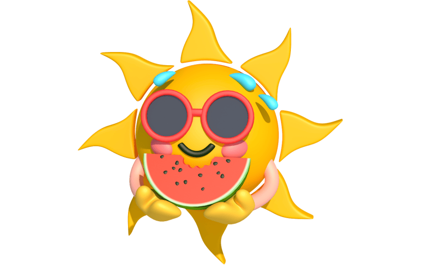 元素卡通3D夏季拟态太阳