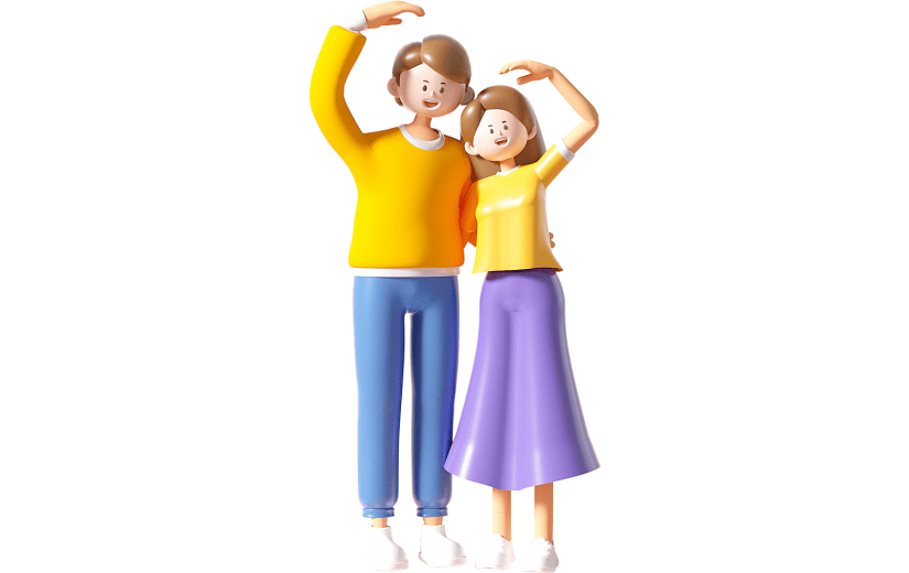 C4D情侣爱心手势3D元素