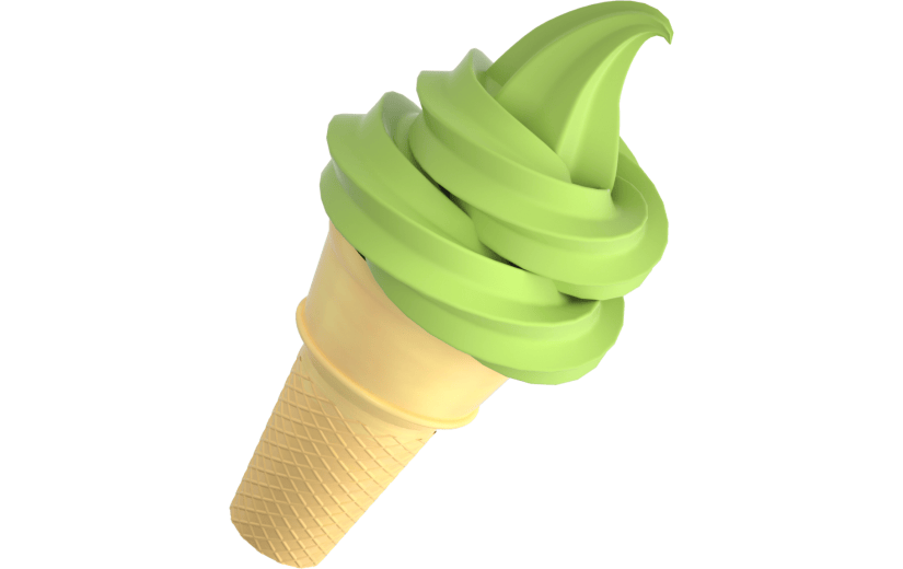 3d创意抹茶甜筒冰淇淋