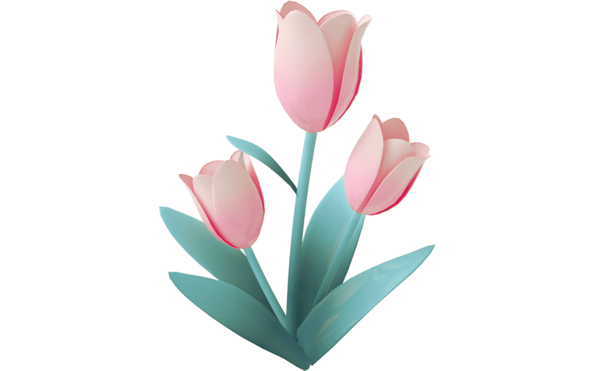 元素C4D立体粉色唯美花束