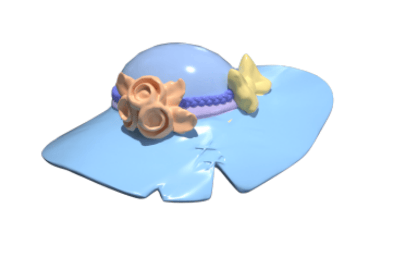 C4D日常元素卡通装饰帽沙滩帽