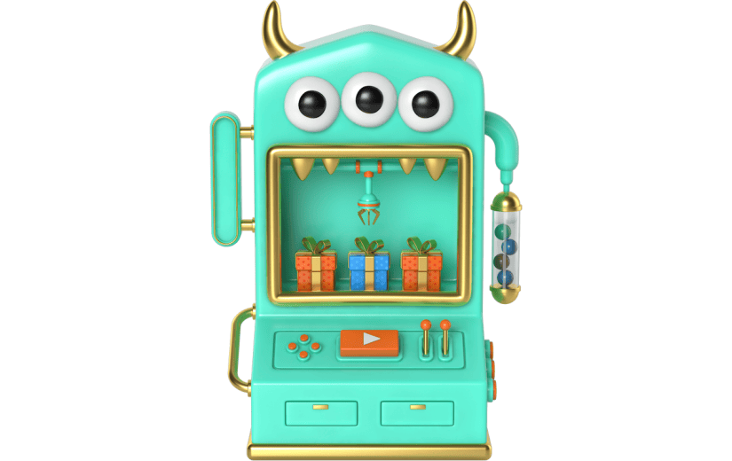 元素3D可爱抽奖小怪兽娃娃机