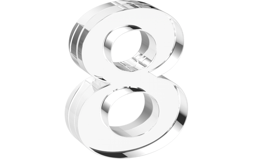 水晶3d立体数字8字母系列透明元素